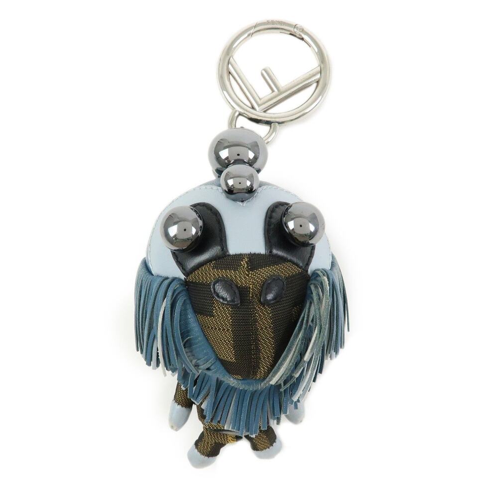 Fendi Zucca Space Monkey Bag Charm Keychain Blue